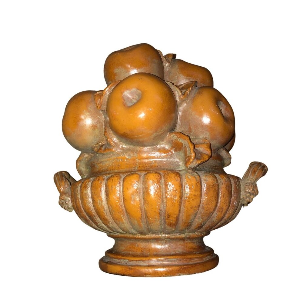 Vintage Italian Fruit Urn Resin Apple Topiary Decor Used - Picture 3 of 16